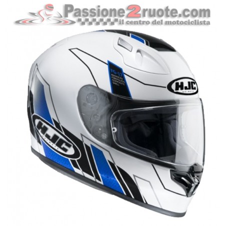 Casco integrale moto in fibra Hjc Fg17 Zodd MC2 bianco nero blu white black blue Helmet casque