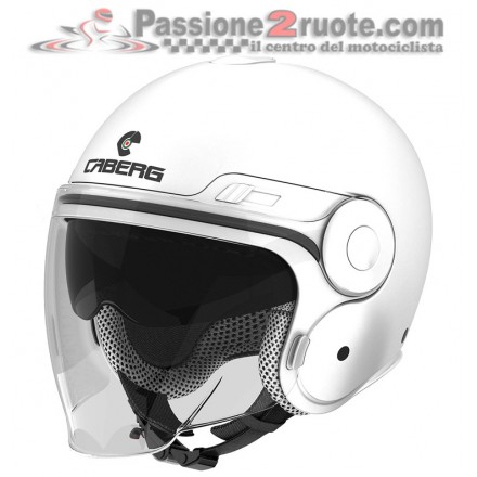 Casco jet moto scooter visiera lunga e occhiale parasole Caberg Uptown bianco white helmet casque