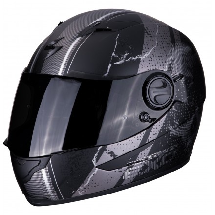 Casco integrale moto Scorpion Exo-490 Dar nero opaco argento matt black silver helmet casque