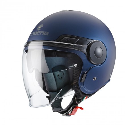 Casco jet moto scooter visiera lunga e occhiale parasole Caberg Uptown blu opaco matt blue yamaha helmet casque