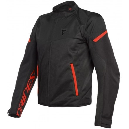 Giacca moto traforata estiva Dainese Bora Air Tex nero rosso black fluo red 628 perforated summer jacket