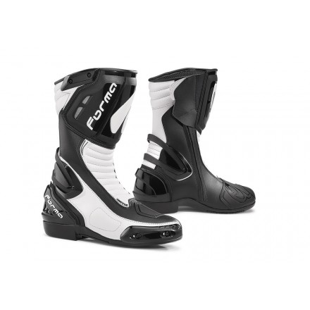 Stivali moto racing sportivi corsa pista Forma Freccia nero bianco black white Boots