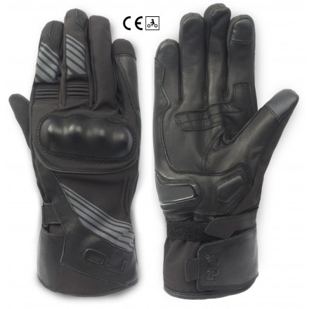 Guanti lunghi tessuto pelle invernali impermeabili moto Oj Band winter waterproof leather texile gloves