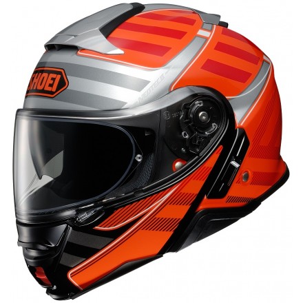 Casco modulare moto Shoei Neotec 2 Splicer Tc-8 nero arancione black orange flip up helmet casque