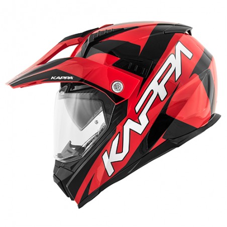 Casco integrale adventure enduro touring moto Kappa Kv30 Flash rosso nero red black helmet casque