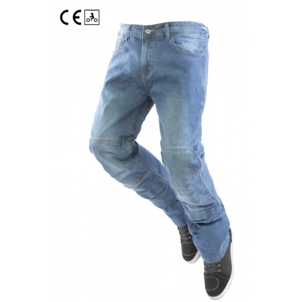 Jeans omologati moto con protezioni Oj Storm Man blu membrana impermeabile removibile