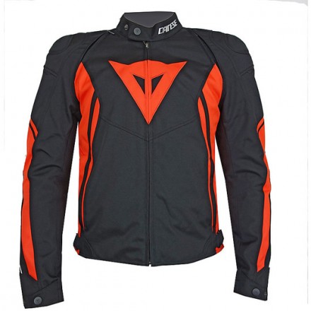 Giacca moto tessuto Dainese Avro D2 Tex man nero rosso black red fluo jacket
