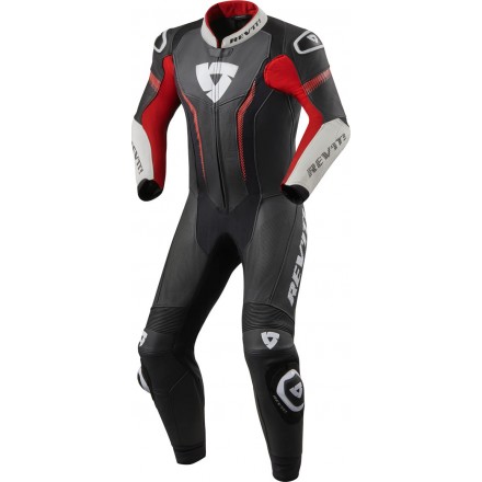 Tuta intera pelle racing pista corsa sport Revit Argon Nero bianco rosso black white red one piece leather suit