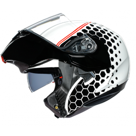 Casco modulare Agv Compact ST Detroit white black red helmet moto