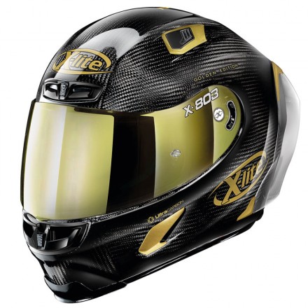 Casco integrale carbonio moto Xlite X803 Rs Ultra carbon Hot Lap oro gold 33 full face helmet casque