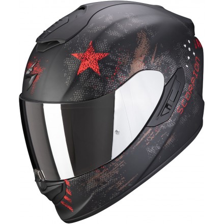 Casco integrale fibra moto Scorpion Exo 1400 air Asio nero opaco rosso black matt red fullface helmet casque