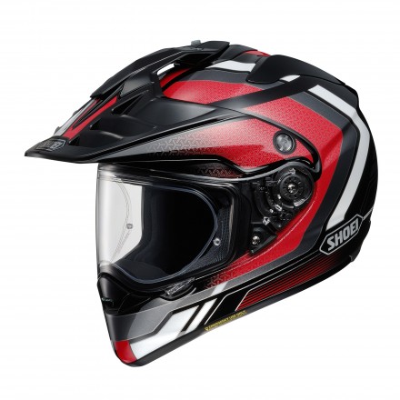 Casco integrale moto on off adventure Shoei Hornet Adv Sovereign TC-1 nero rosso black red helmet casque