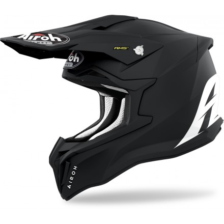 Casco moto cross fibra Airoh Strycker nero opaco black matt enduro motard off road fiber helmet casque