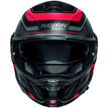 Casco modulare Nolan N100-5 Plus Starboard black matt red helmet ca