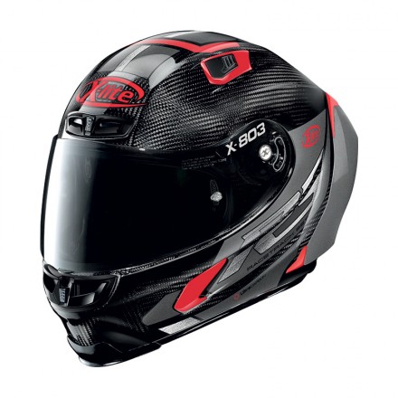 Casco integrale carbonio moto Xlite X803 Rs Ultra Carbon Skywarp rosso red 48 full face helmet casque