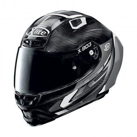 Casco integrale carbonio moto Xlite X803 Rs Ultra Carbon Skywarp grigio grey 49 full face helmet casque