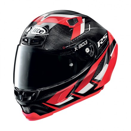Casco integrale carbonio moto Xlite X803 Rs Ultra Carbon Motormaster rosso red full face helmet casque