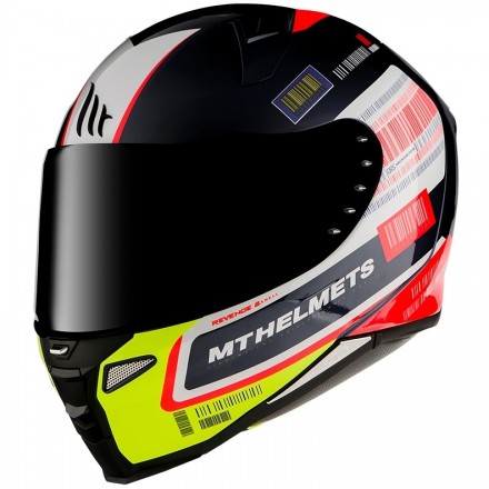 Casco Moto Integrale MT Helmets REVENGE 2 RS A0 nero Lucido rosso bianco black red white