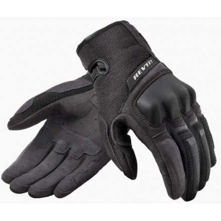 Guanti pelle tessuto Revit Volcano nero black gloves