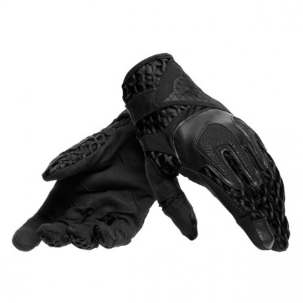 Guanti pelle tessuto Dainese Air-Maze nero black gloves