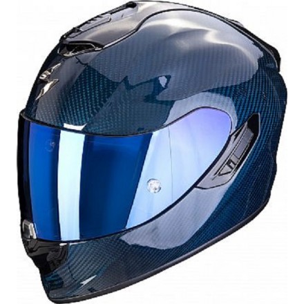 Casco integrale carbonio moto Scorpion Exo 1400 Carbon blu helmet casque
