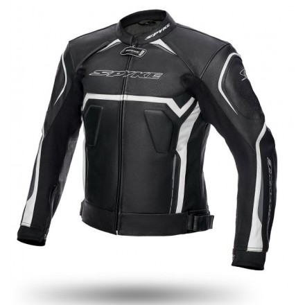 Giacca pelle sportiva Spyke Jerez Evo bianco Black white leather jacket