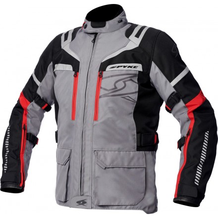 Giacca moto touring Spyke Meridian Dry Tecno grigio rosso grey red jacket