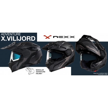 Casco modulare fibra moto Nexx X.VILIJORD nero opaco black matt fiber flip-up helmet casque