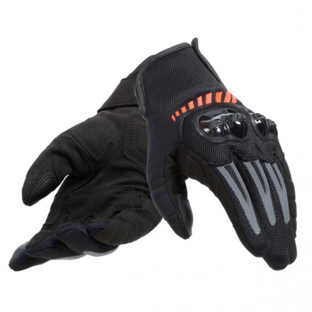 Guanti pelle tessuto Dainese Mig 3 air tex nero rosso black red gloves