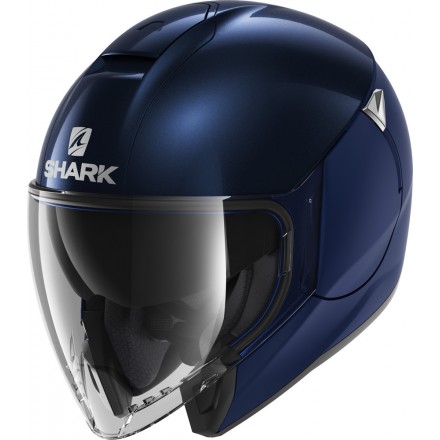 Casco jet Shark Citycruiser Dual blu scuro opaco lucido matt metal helmet casque