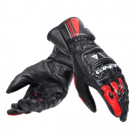 Guanti Dainese Druid 4 Rosso BLACK LAVA-RED WHITE long leather gloves pista corsa