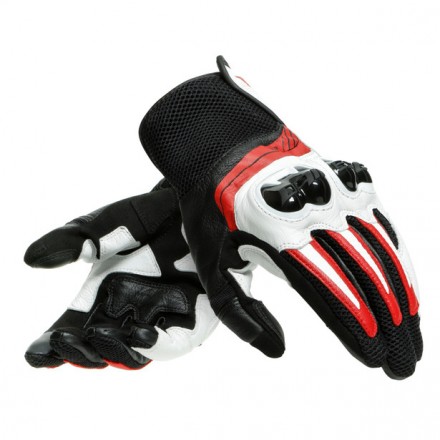 Guanti pelle moto Dainese Mig 3 nero bianco rosso black white red gloves