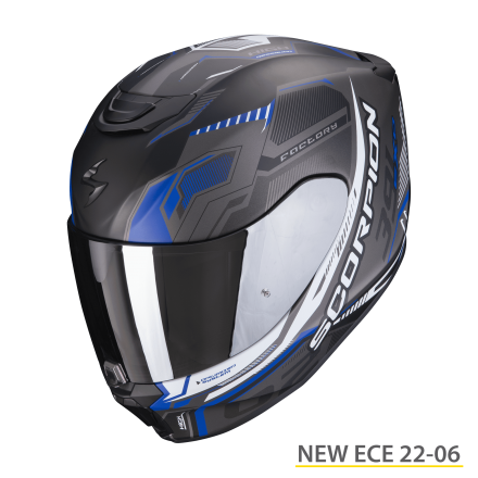 Casco integrale moto Scorpion Exo 391 Haut nero opaco blu black matt fullface helmet casque
