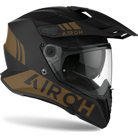 Casco Airoh Commander Factor oro opaco gold matt integrale moto on off adventure helmet casque