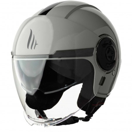 Casco jet MT Helmets VIALE SV grigio grey gloss helmet
