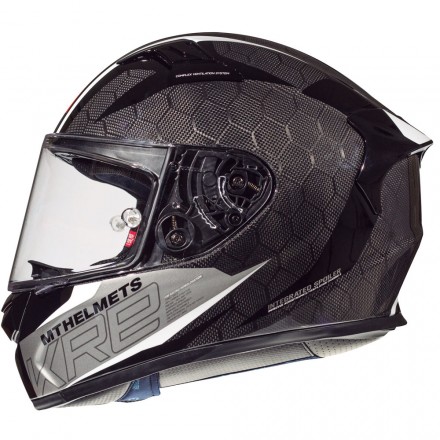 Casco integrale fibra moto MT Helmets KRE SNAKE CARBON white helmet