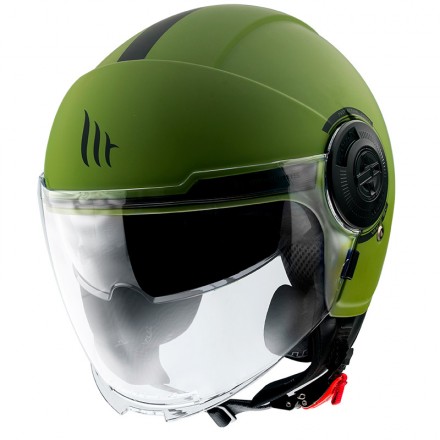 Casco jet MT Helmets VIALE SV verde opaco green Matt helmet