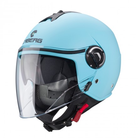 Casco jet Caberg Riviera V4 matt light blu helmet casque
