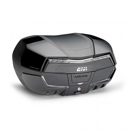 Valigia Bauletto Givi V58NN MAXIA 5 TECH nera con catadiottro trasparente e quattro cover verniciate nero lucido top case