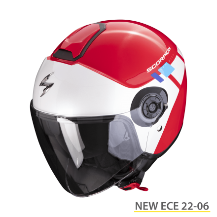 Casco jet Scorpion Exo City II Mall rosso bianco red white helmet casque