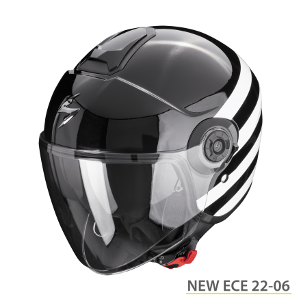 Casco jet Scorpion Exo City II BEE nero bianco black white helmet casque
