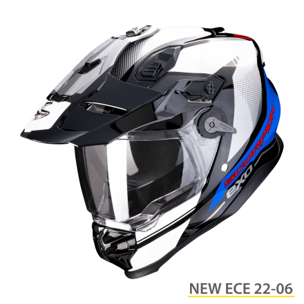 Casco integrale enduro touring adventure moto Scorpion ADF-9000 Trail white red blu Helmet casque