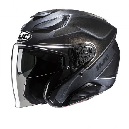 Casco jet fibra Hjc F31 LUDI NERO BLACK MC5 fiber Helmet casque