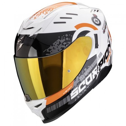 Casco integrale Scorpion exo 520 evo AIR Titan White Orange helmet casque