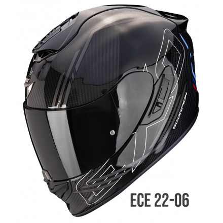 Casco integrale carbonio moto Scorpion Exo 1400 EVO 2 Carbon REIKA SILVER BLU helmet casque