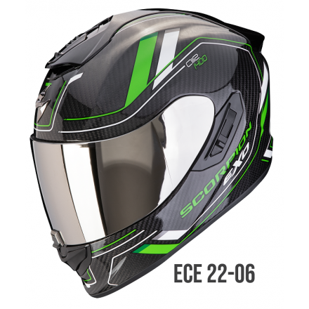 Casco integrale carbonio moto Scorpion Exo 1400 EVO 2 Carbon MIRAGE VERDE GREEN helmet casque