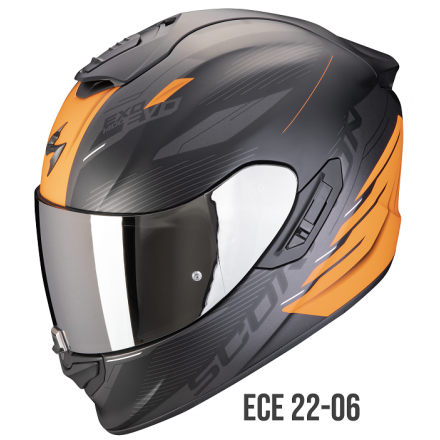 Casco integrale FIBRA moto Scorpion Exo 1400 EVO 2 LUMA ARANCIONE ORANGE helmet casque