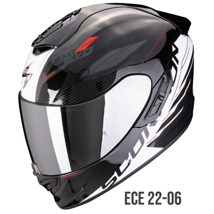 Casco integrale FIBRA moto Scorpion Exo 1400 EVO 2 LUMA BIANCO WHITE helmet casque