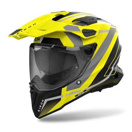 Casco Airoh Commander 2 MAVICK GIALLO YELLOW matt integrale moto on off adventure enduro motard helmet casque