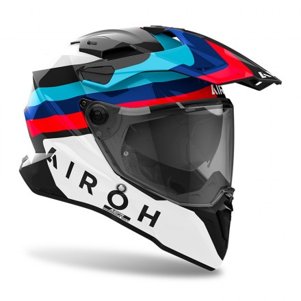 Casco Airoh Commander 2 DOOM NERO BIANCO ROSSO BLU integrale moto on off adventure enduro motard helmet casque